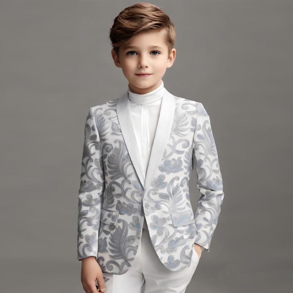 Детские Модные Пиджаки Блейзеры с Золотыми Блестящими Пайетками и Цветочным Узором