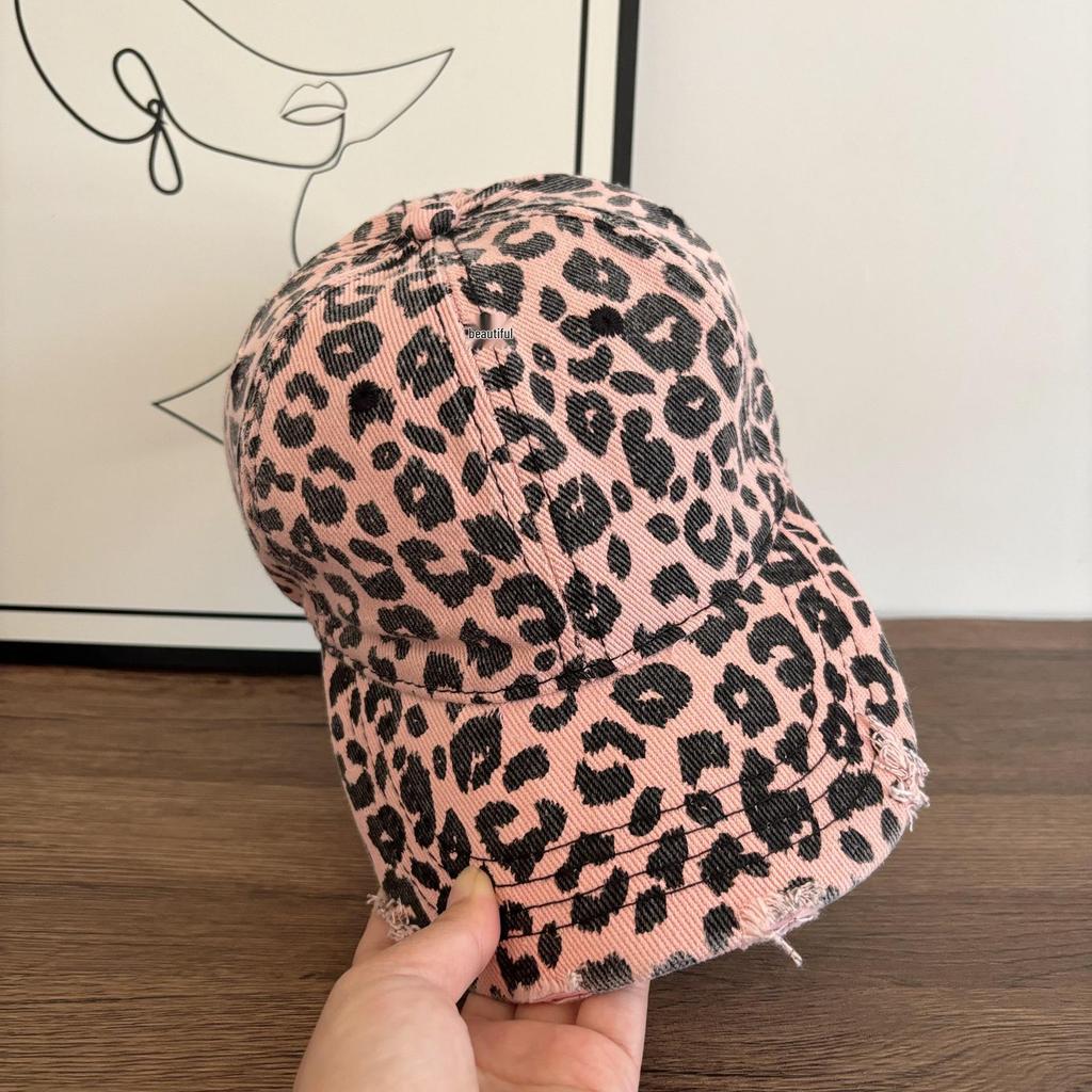 Женская бейсболка с леопардовым принтом - Европейская и американская уличная мода Хип-хоп Утиный козырек