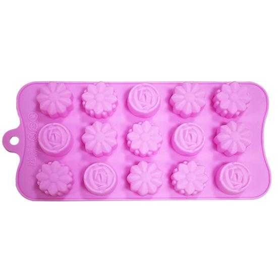 Форма для лотка для льда, 15 стереоскопических цветочных решеток, антипригарное покрытие, легкое деформирование, формы для выпечки шоколада, сделай сам, формы для решетки для льда
