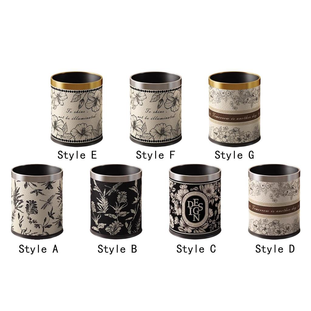 Round Trash Can Versatile Stylish Wastebasket for Living Room Bedroom Indoor