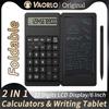 2-в-1 умный калькулятор и 6-дюймовый планшет для письма, складной 12-значный ЖК-дисплей для офиса, студентов, учителей, бухгалтеров