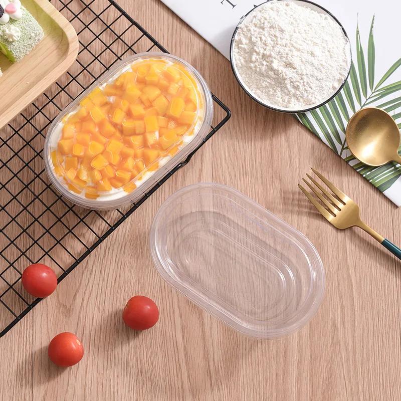 50pcs Disposable Mousse Cups Cake With Lid Clear Plastic Pudding Jelly Dessert Yogurt Party Favors 360ML