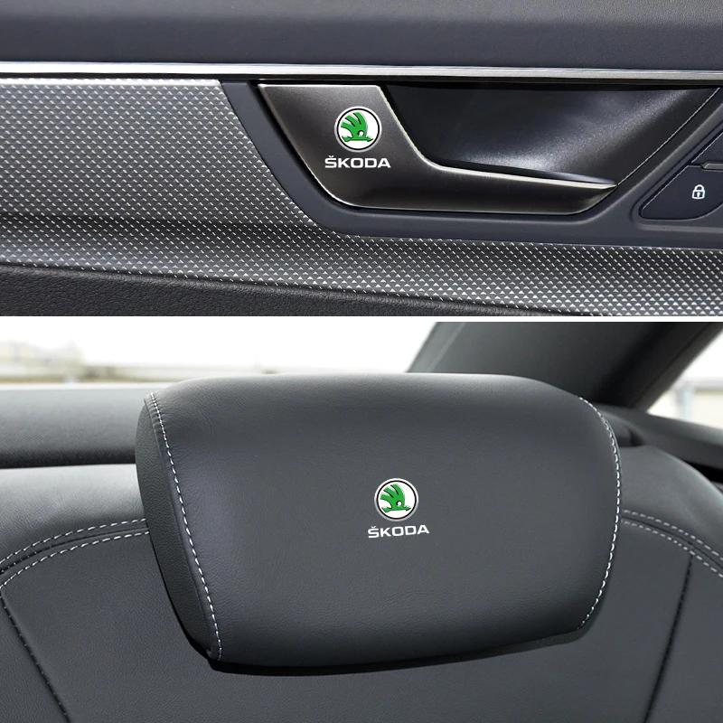 Car Sticker 2025 New Car Door Handle Stickers Car Window Wiper Decor Emblem For Skoda Rapid Octavia A2 A4 A5 A7 Karoq Fabia Kodi