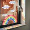 Rainbow Clouds & Sunshine - Vibrant Electrostatic Window Clings, Reusable PVC Wall Decals for Home Decor, Matte Finish, Easy Peel & Stick