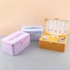 Double-layer Drawer Leather Jewelry Box Light Luxury Earrings Necklace Storage Box with Lock Jewelry Organizers Storage
