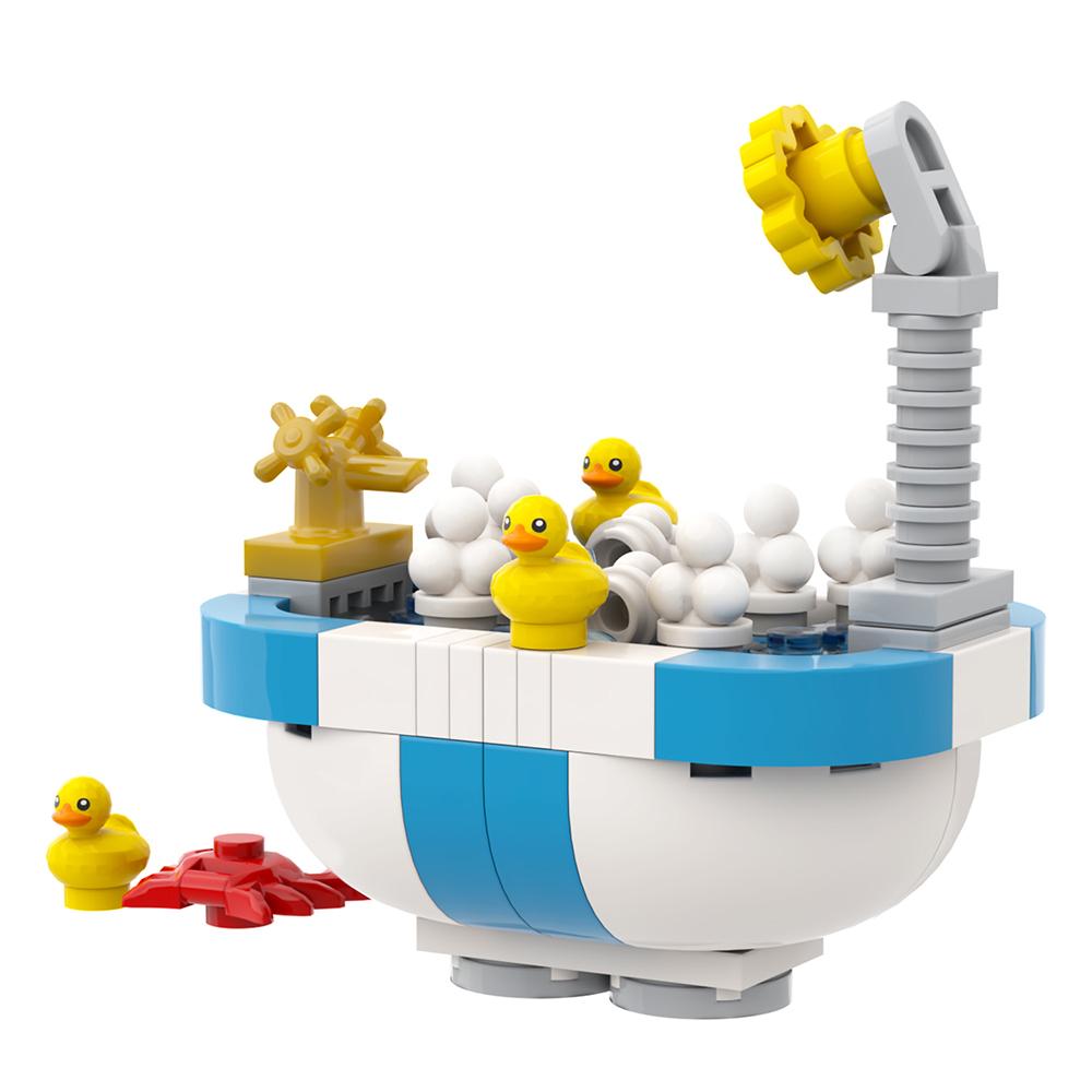 Город Фигурки Мебель Набор Игрушки Модель MOC Кирпичи Детская коляска Стол Диван Кровать Пианино Кухня Ванная Строительные блоки Подарок