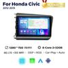 NaviFly 9-дюймовый QLED беспроводной Carplay Android авто радио для Honda Civic 2012 2013 2014 2015 мультимедийные GPS интеллектуальные системы