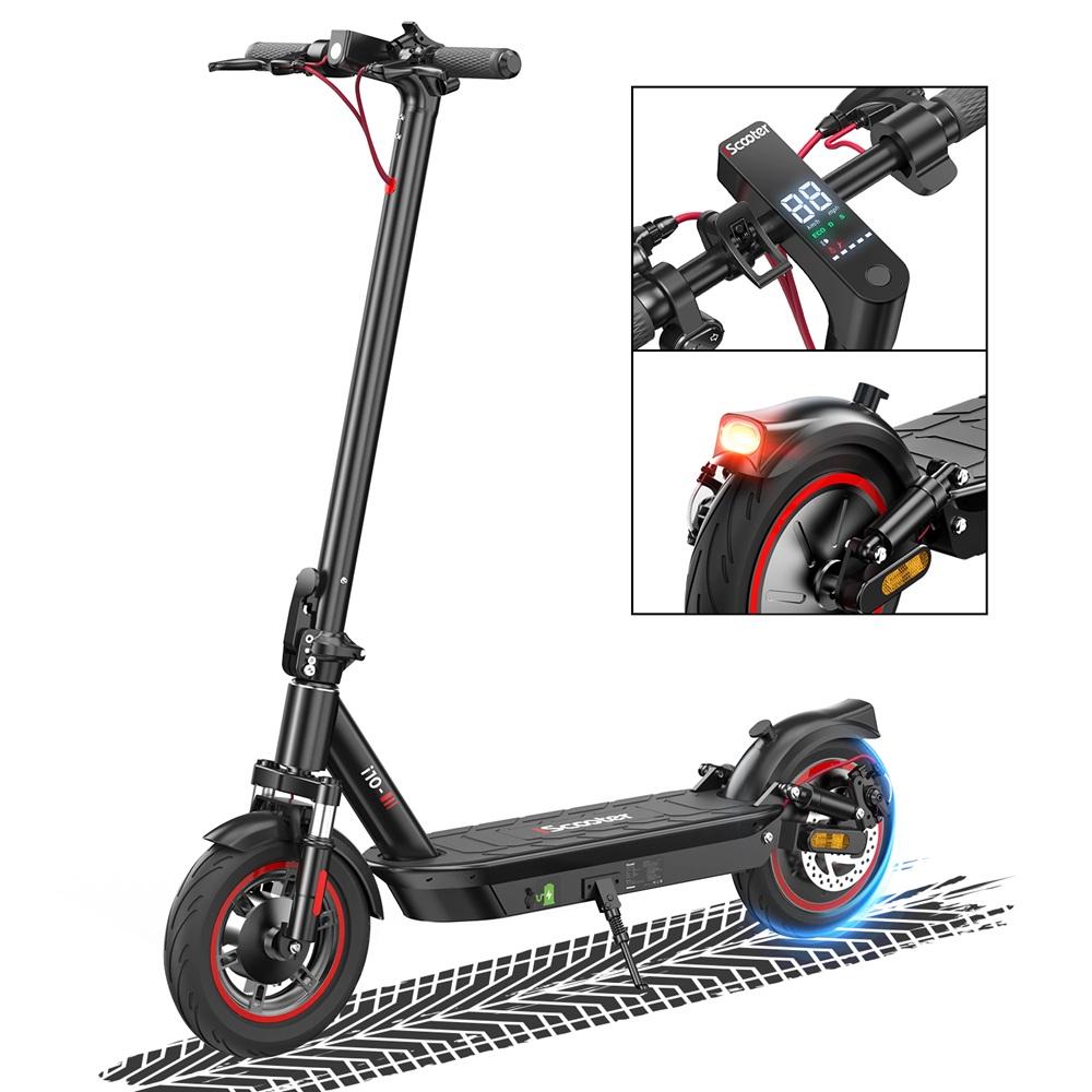 iScooter i10 10" Electric Scooter for Adults - 45KM Range, 650W Motor, Dual Suspension & Air Tires | 40KM/H Speed & 120KG Load(NO ABE)