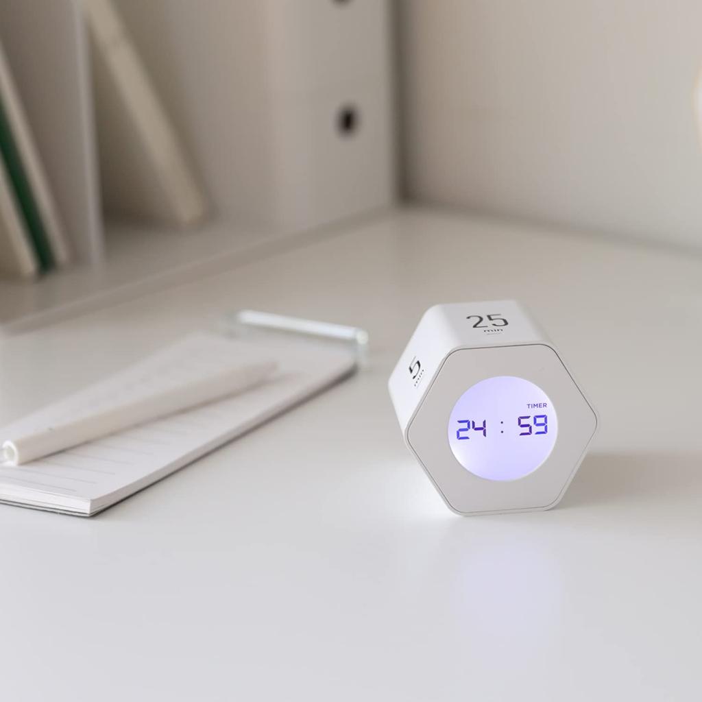 Mooas Multi Hex Clock Timer Ver2, изучение таймера, режим 1224 часов, таймер обратного отсчета, 6 настроек времени, подсветка дисплея, таймер Pomodoro, вращающийся