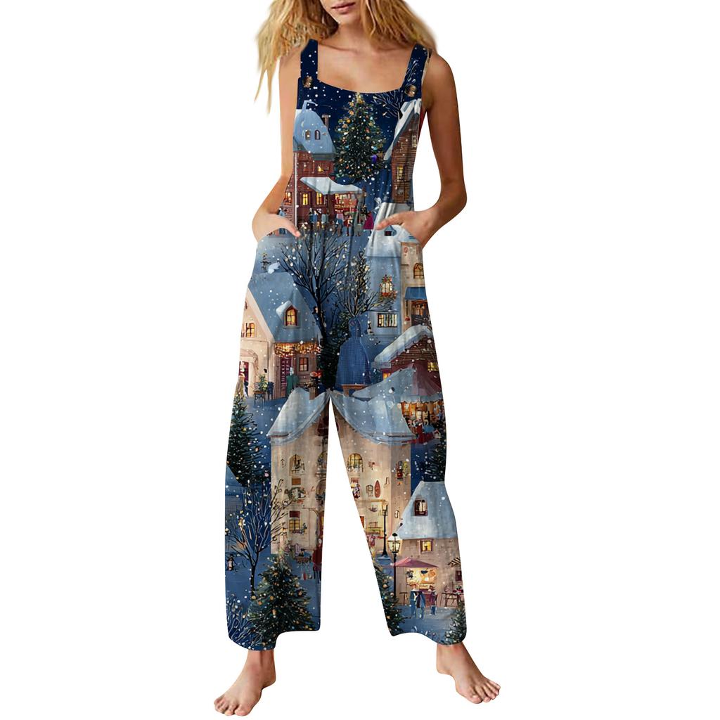 Women's Jumpsuit Printed Casual Loose Jumpsuit