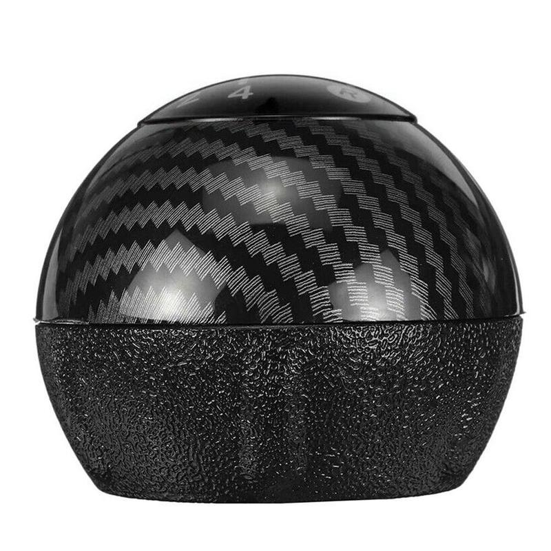 50295075 5 Speed Gear Shift Shifter Knob Head Ball Stick Cover Boot Gaiter Fit for Fiat 500 2012-2018 Black Carbon Fiber Style