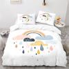 Home Fabric Rainbow Series Pattern Lovely Blue Pink Duvet Quilt Cover Pillowcase Bedding Adult Boys Bedroom Decoration
