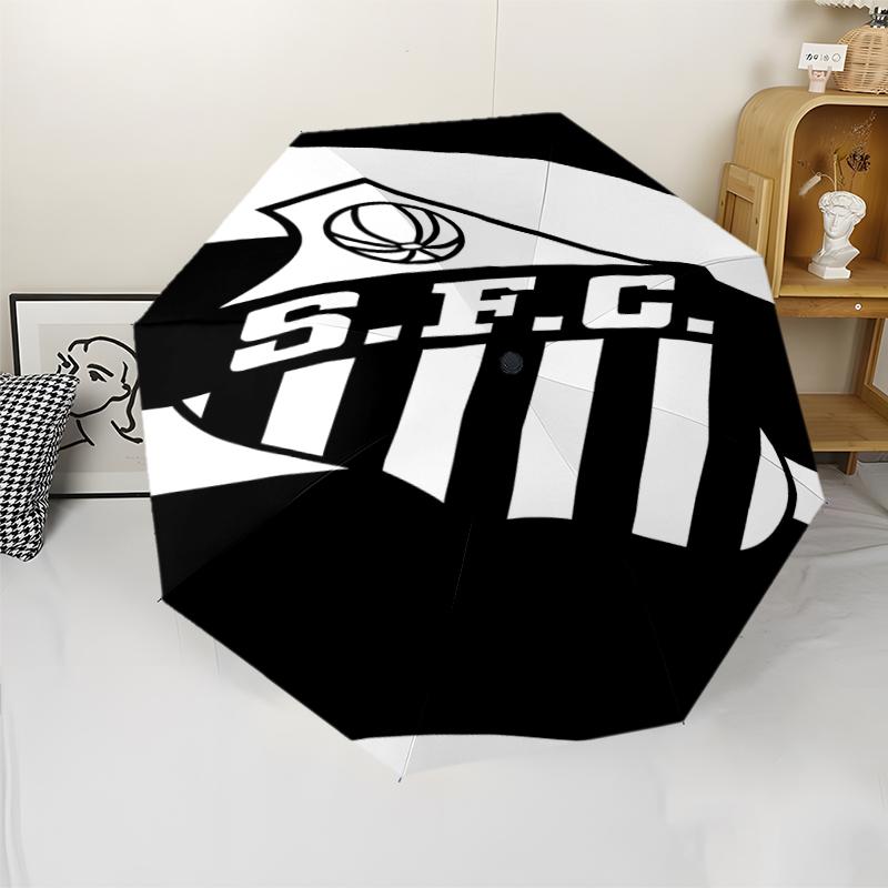 Santos SFC logo Print Automatic Umbrella, 8 Rib Iron Frame, Plastic Handle, Suitable for Outdoor Travel &Daily , Ideal Gift