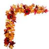 5.7FT Fall Maple Leaf Garland Artificial Autumn Foliage Garland Harvest Hanging Vine Garland Decoration with Sunflowers for Thanksgiving Fireplace