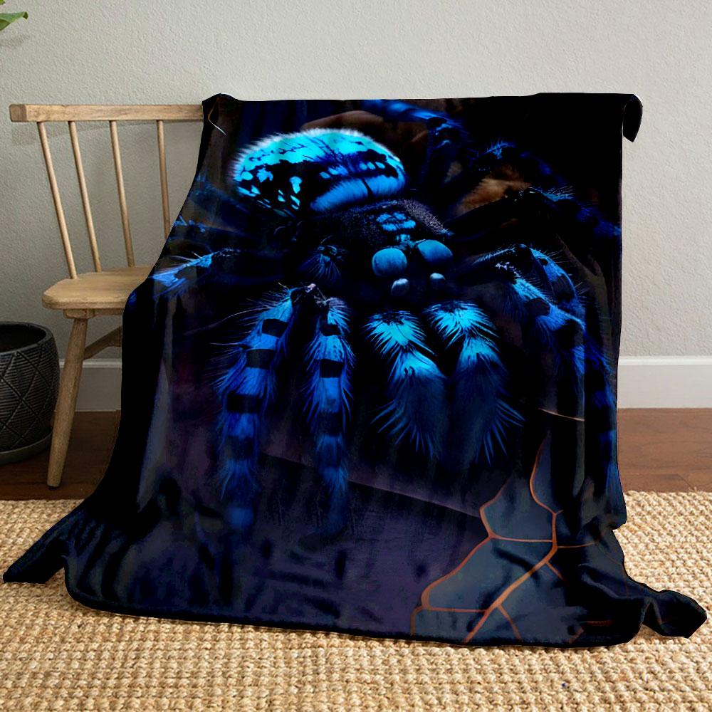 Blue Striped Spider Blanket bedroom Blanket for Livingroom Couch lunch break Soft throw for Friend's festival Gift