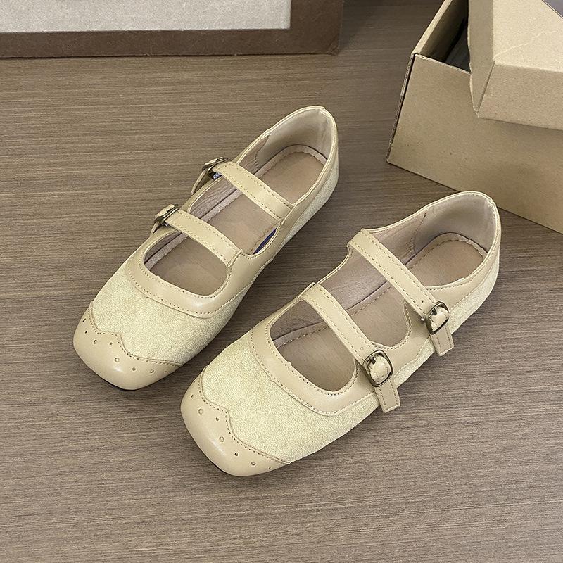 Корейская версия нишевого дизайна, плоские туфли Мэри Джейн, маленькие кожаные туфли, осень-зима 2025, французские ретро туфли с двойной пряжкой, женские