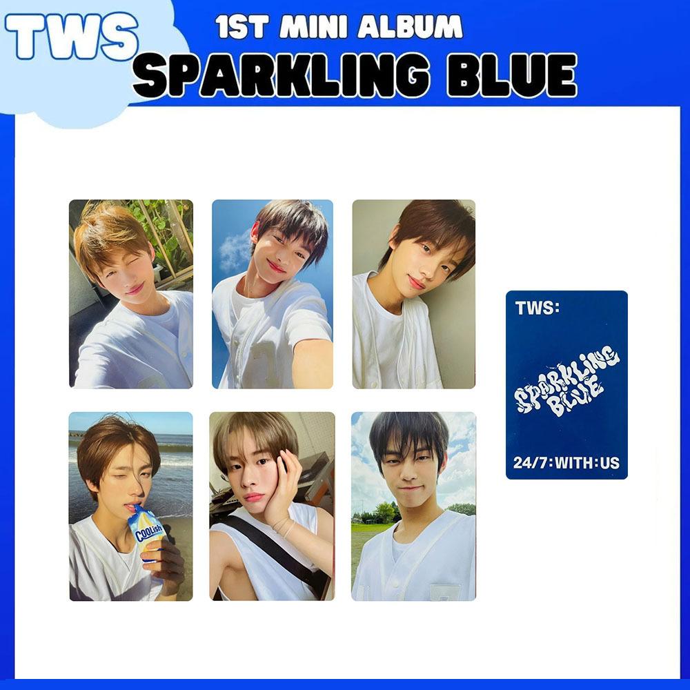 Kpop Альбомные фотокарточки TWS 1-й МИНИ SPARKLING BIUE LOMO Двусторонние Карточки Карточки на удачу YOUNGJAE HANJIN KYUNGMIN Коллекции для фанатов