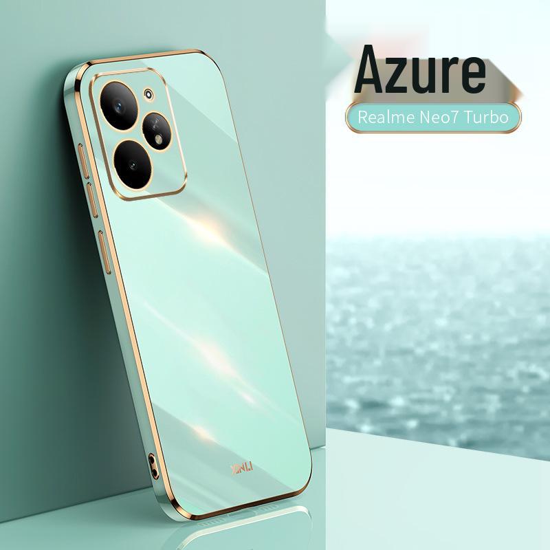 Чехол для телефона Realme Neo7 Turbo: 6D Гальваника, Ударопрочный, Прямая кромка, Точные 14 отверстий RealMe, GT7Pro Трансграничный.