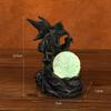 Dragon Egg Resin Ornament with LED Light Halloween Home Decoration Fly Dragon Night Light Sculpture Desk Accessories