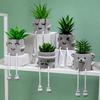Artificial Bonsai Fake Plant Eucalyptus Potted Plant Cartoon Appearance Long Legs Simulated Succulent Plant Indoor Outdoor Home Decoration