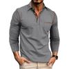 Autumn and Winter Men's Casual Long-sleeved Polo Men's Lapel T-shirt Colour Blocking Tops