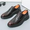 Новые дизайнерские мужские оксфорды с острым носком и толстой подошвой для свадьбы, британская ретро мужская формальная обувь