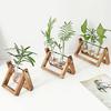 1/2/3Pcs Plant Terrarium with Wooden Stand Transparent Glass Bulb Vase Table Centerpiece Hydroponic Flower Holder Plants Container Decoration