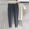 Men Casual Cropped Pants Spring Summer Anti-wrinkle Korean Style Draped Suit Trousers Cone Shape Long Pants Nine-point Trousers