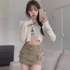 2023 Летняя узкая юбка цвета хаки с высокой талией для рабочей одежды для женщин