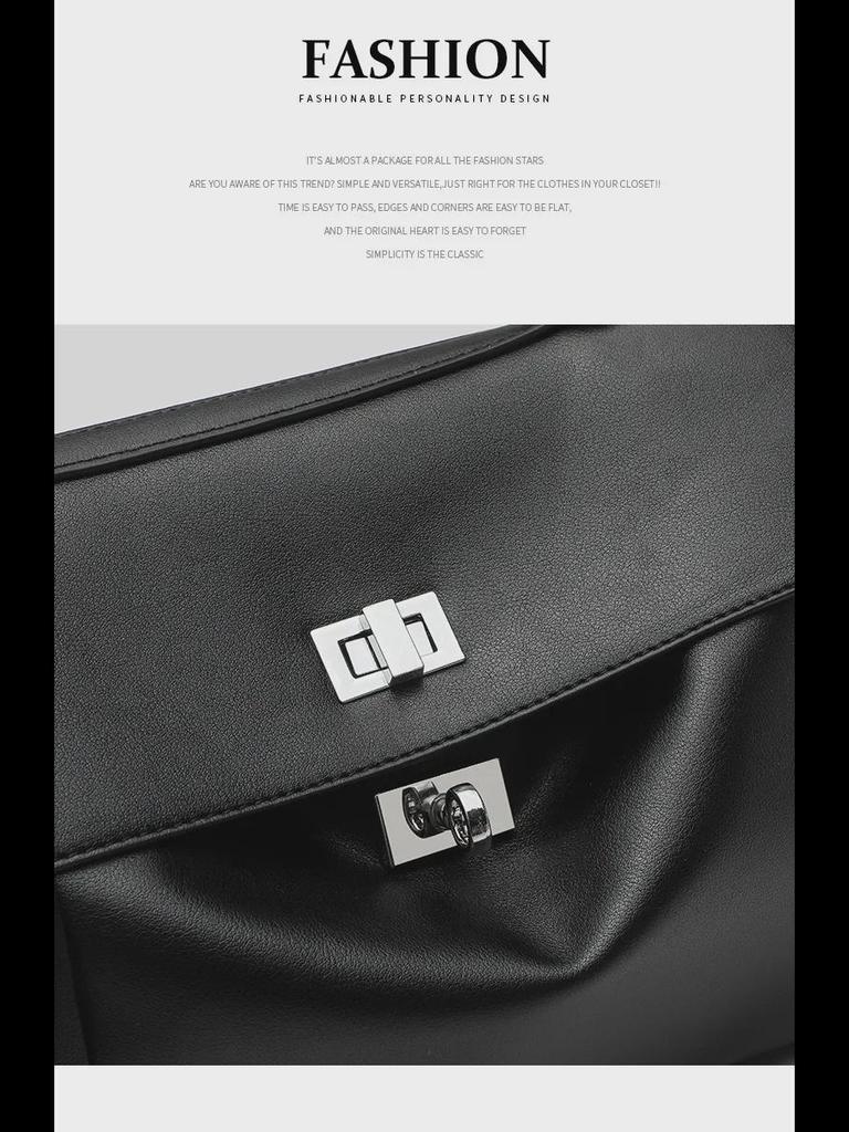 Женская вместительная черная сумка-мессенджер — модная сумка через плечо на осень/зиму 2024 года для поездок на работу.