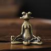 1PC Tea Pet Copper Animal Sculpture Incense Burner Alloy Meditation Zen Buddhist Frog Statue