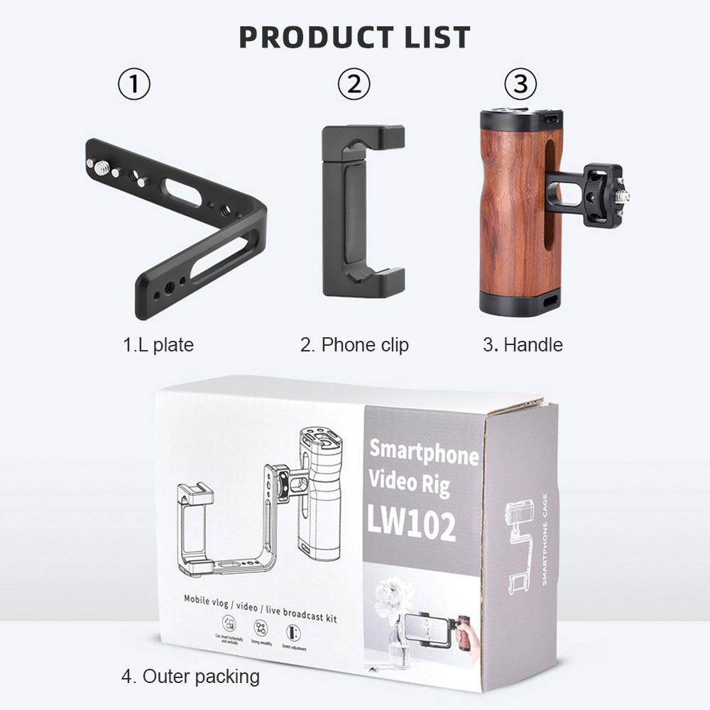 Universal Smartphone Video Grip Handle Handheld Vlog Bracket for Phone Smartphone Video Rig Kit