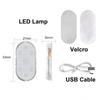 Velcro Adsorption LED Car Touch Lights Interior Dome Light Auto Roof Ceiling Reading Lamps Trunk USB Charging 6 LED Car Atmosphere Lamp