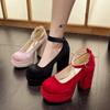 2024 2024 High Heel Wome Shoe Spring New Thick Heel Work Shoes Versatile High Heel Shoes Black 2024 Women Shoe Zapatos Mujer