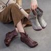 Genuine Leather Retro Short Boots Side Zipper Comfortable Lightweight Versatile Women's Shoes