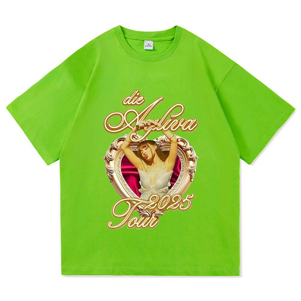 Футболка Ayliva Tour 2025 Летняя мода Мужская/Женская Харадзюку Графическая Ретро Футболка Высокое качество Повседневная Винтажная Хлопковая Футболка