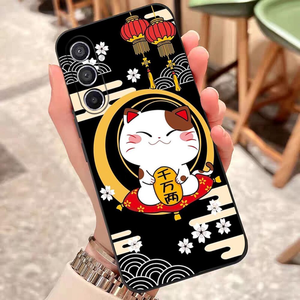 Lucky Money Cat Phone Case For Samsung S25 Edge 24 23 22 21 20 Ultra Plus Fe Galaxy A54 53 34 25 16 Silicon Cover