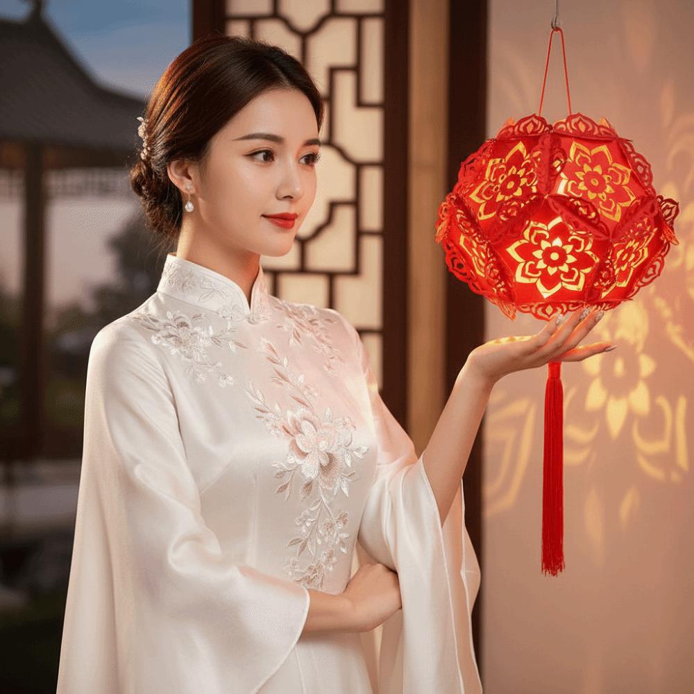 Paper Craft Kit DIY Festival Craft Kit Lantern Glowing Flower Lamp Parent Child Activity