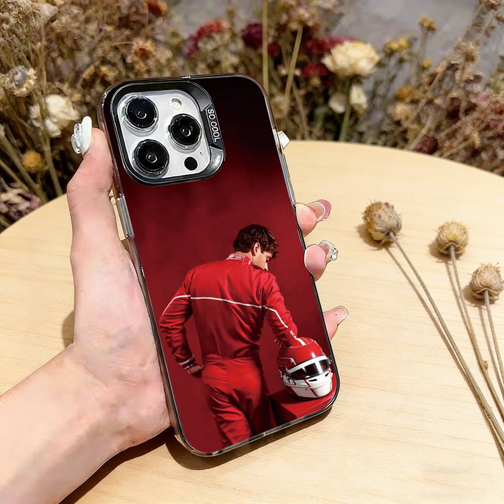 Спортивный чехол Charles Leclerc для iPhone 17,16,15,14,13,12,11 Plus,Pro Max,XS,Цветной, Серебряное покрытие внутренней стороны