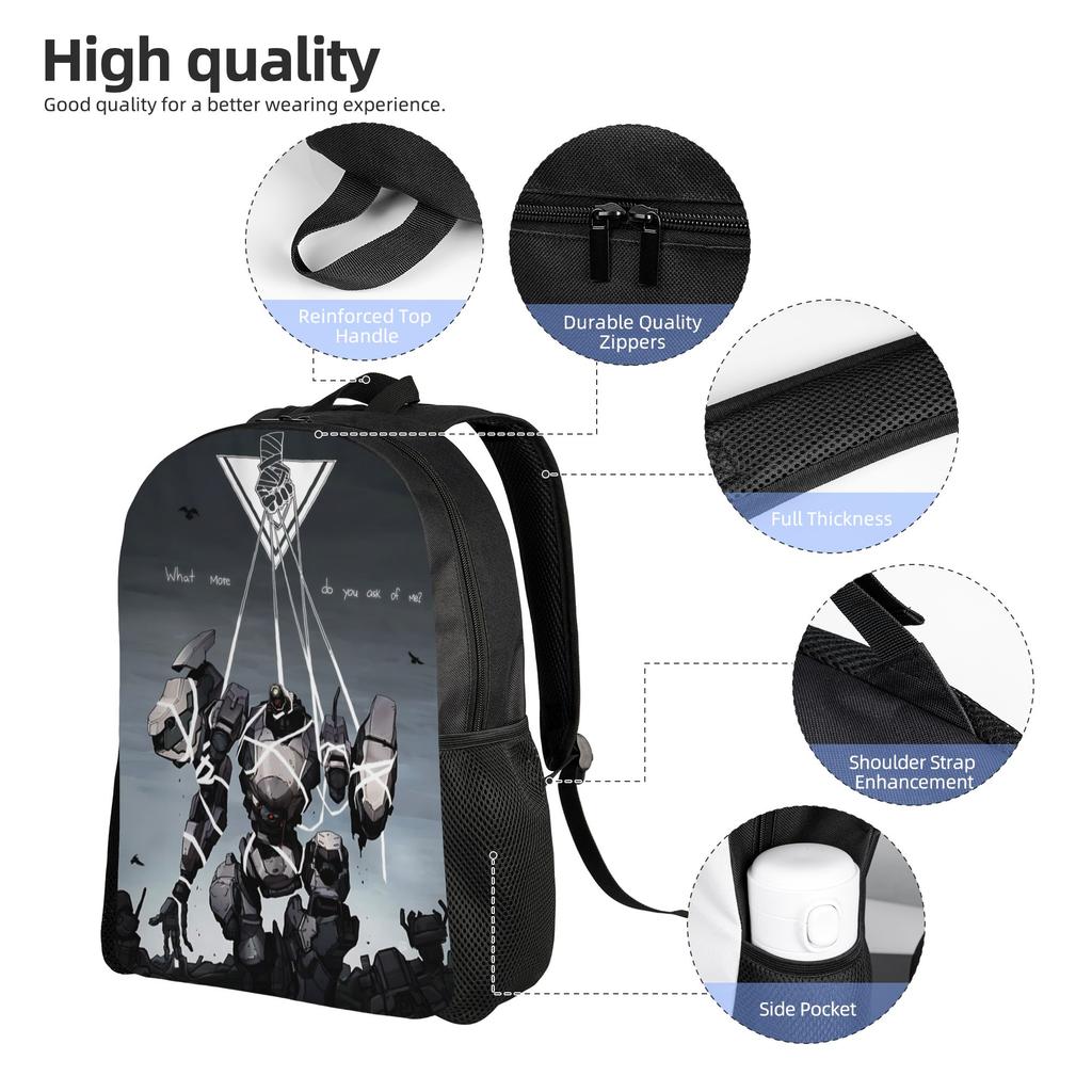 Рюкзак-итебаг с роботом Armored Core mochila Kawaii для путешествий с застежкой-молнией Rucksack