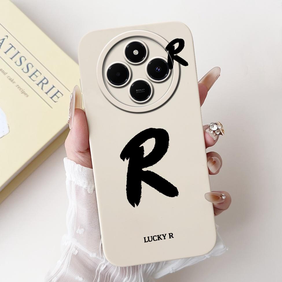 Чехол для Redmi 14C 14R Чехол Простой Модный Дизайн с Буквенным Узором A-Z Силиконовый Ударопрочный Funda Для Xiaomi Poco C75 4G Задняя Крышка
