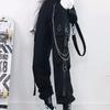 Women Cargo Pants Black Joggers High Waisted Harajuku Harem Pants Punk Goth Techwear Chain Trousers Female Hip Hop