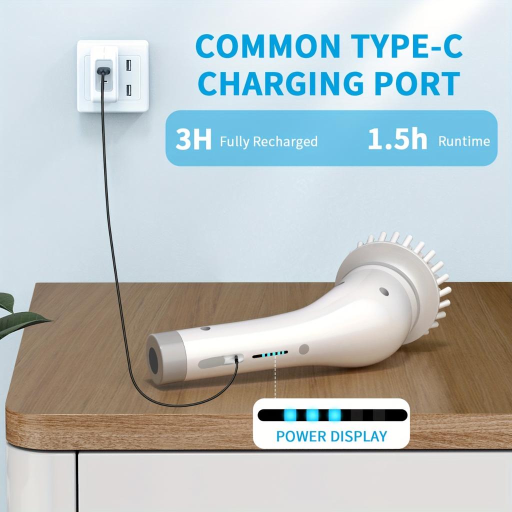 8-в-1 Многофункциональная беспроводная электрическая щетка для чистки, бытовая щетка для кухни, ванной комнаты, USB, ручные вращающиеся чистящие инструменты