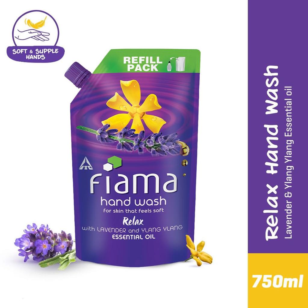 Fiama Relax Hand Wash 750 Ml Liquid Soap for Soft Supple Hands Germ Protection Lavender Ylang Extract