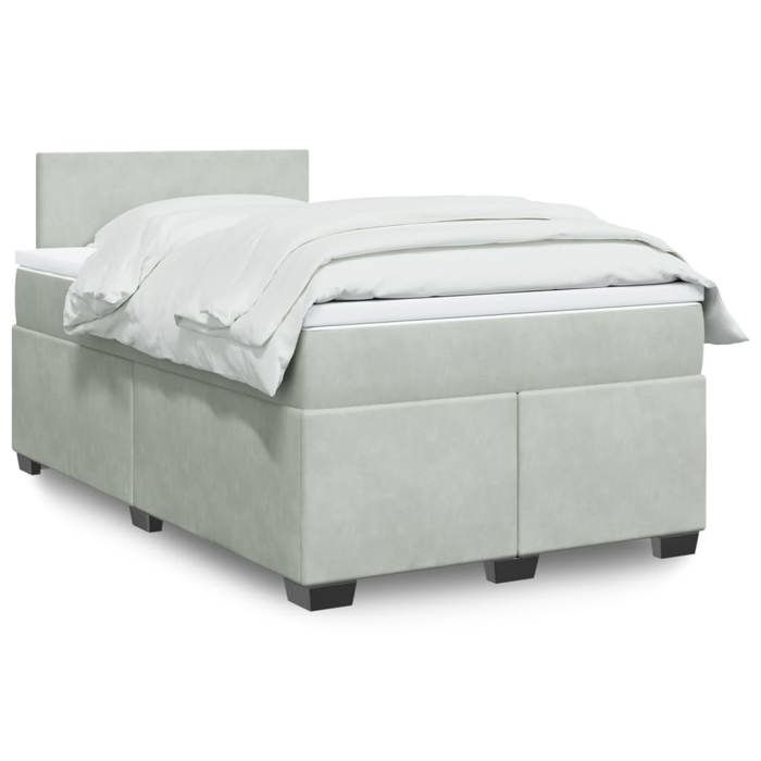 Maison Exclusive - Sommier à lattes de lit et matelas Gris clair 120x200cm Velours