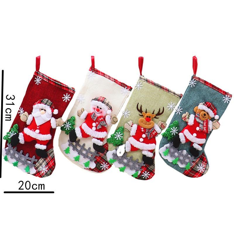 1PC Cartoon Christmas Socks Ornaments Merry Christmas Decorations Home Christmas Gifts Xmas Noel Navidad Happy New Year Supplies
