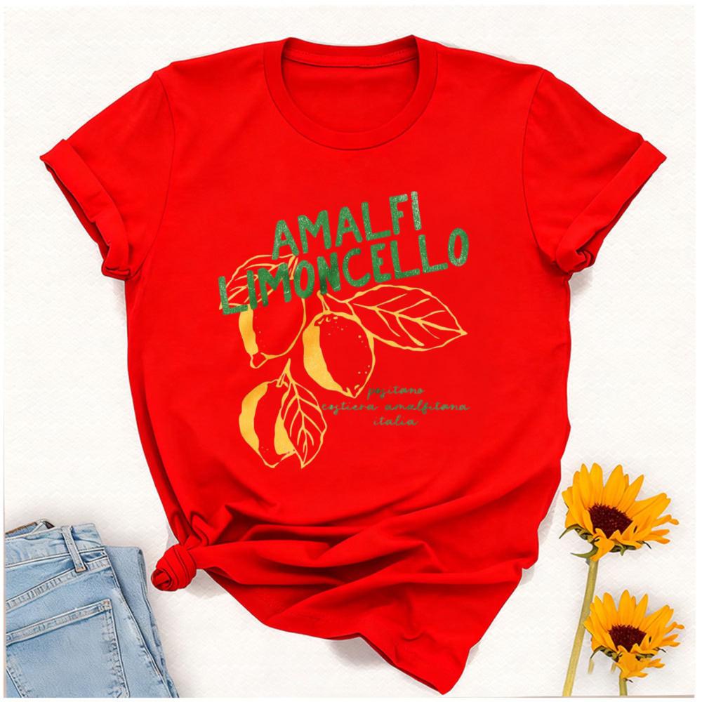 Vintage Lemon Graphic Cotton Tshirt Italian Boho Limoncello Design Comfort Colors Crew Neck Short Sleeve Retro Trendy Tee Tops