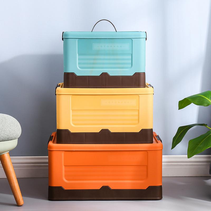 Large Capacity Foldable Storage Box With Lid Multifunction Organizer Toy Box Student Dormitory Plastic Storage Case