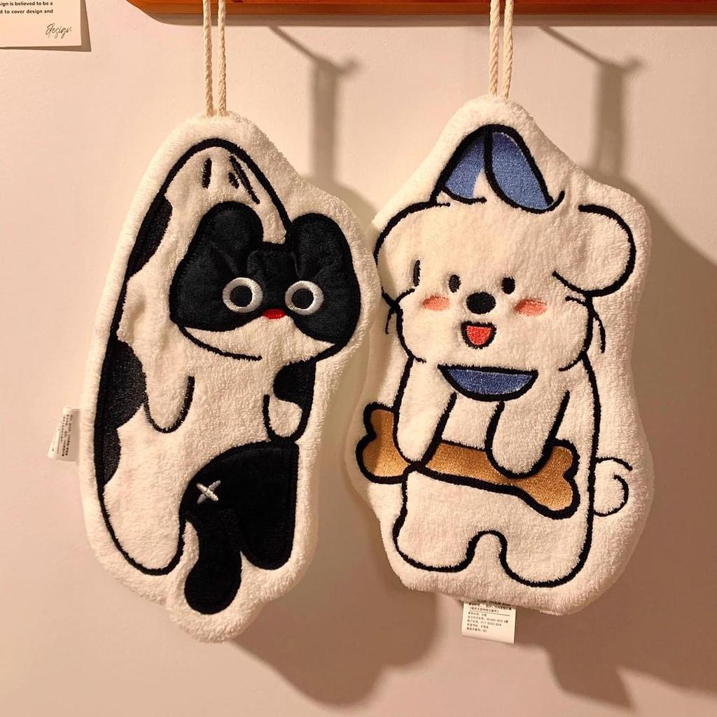 New Arrival: Cute Cartoon Puppy Hand Towel - Super Absorbent & Thick