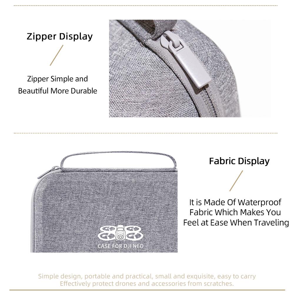 For DJI NEO Drone Carrying Case - Portable Protective Hardshell Storage Bag with Zipper Closure for DJI NEO - Waterproof